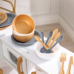 Bucatarie Moderna Alba de joaca pentru copii cu Accesorrii Incluse - Bucatarie Modern White and Gold din lemn de la Kidkraft Bucatarie Moderna Alba de joaca pentru copii cu Accesorrii Incluse - Bucatarie Modern White and Gold din lemn de la Kidkraft